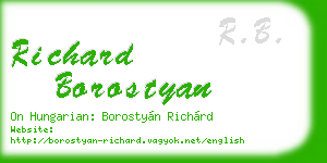 richard borostyan business card